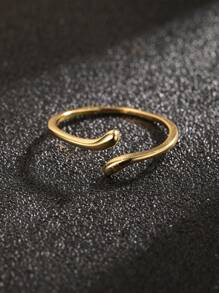 ELSEDES 1個時尚簡約s925純銀幾何設計戒指,可調整開口戒指,適用於女性的日常、派對和辦公室佩戴