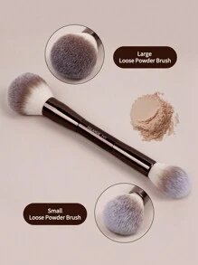 MAANGE 1支/5支/6支装专业双头化妆刷套装，包含散粉刷、腮红刷、粉底刷、遮瑕刷、高光刷、晕染刷，柔软纤维材质，便携旅行必备，女士/女孩礼物 - 咖啡棕 - 查看 3