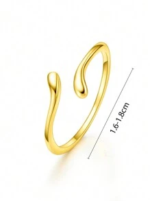 ELSEDES 1個時尚簡約s925純銀幾何設計戒指,可調整開口戒指,適用於女性的日常、派對和辦公室佩戴