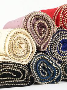 1pc Women's Luxury Hijab With Rhinestone Cup Chains - Multicolor - View 3