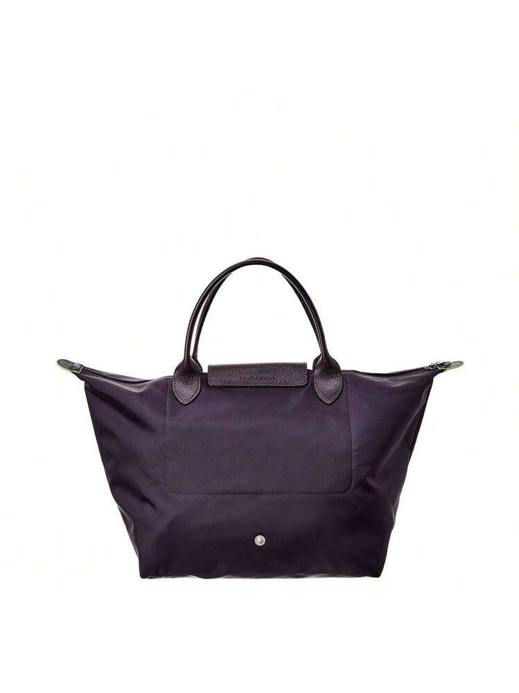Longchamp Le Pliage Green Medium Canvas & Leather Shoulder Bag