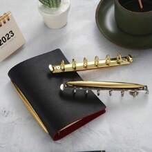 6-Ring Binder Mechanism With Metal Back Plate For A7 Paper Size, Removable For Refill And Suitable For Filofax Style Notebooks, Inner Pages, And Diy Scrapbooking, Stationery Supplies - Silver - View 3