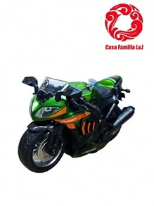 Moto Motocicleta Miniatura de Brinquedo Crianças e Coleccionadores Ferro Efeito Sonoro e Liga Luz Fricção - Multicolorido - Visão 4
