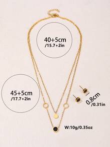3 Piece Women's Bohemian Style 18K Gold Plated Round Shell Necklace Earrings Valentine's Day Mother's Day Gift   Dance Party Accessory Set
