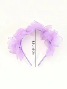 1 Peça Aro De Cabelo De Criança Decorado Com Flor De Gaze Roxa Claro