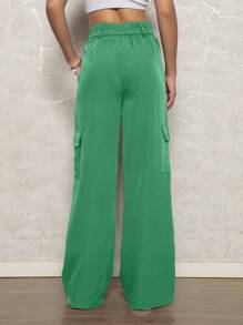 Women Pants - 綠色 - 查看 5