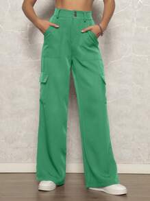 Women Pants - 綠色 - 查看 3