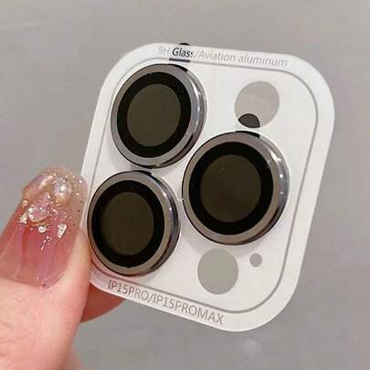 手机相机镜头保护膜金属 CD 图案相机镜头环和防刮膜，兼容 15 Pro Max 14 Pro Max、 13/12/11 和 13 Mini 生日、家人、朋友礼物合金金属带钢化玻璃全覆盖，镜头保护膜，手机配件防水防震防摔防摔防指纹