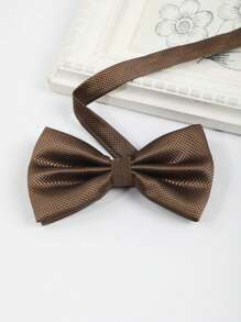 1 件女用休閒純色灰色小格子學院風格領結適合學校日常搭配