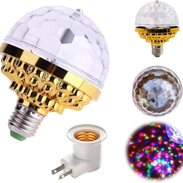 Luzes de bola mágica giratórias de sete cores, luzes de palco LED RGB de bola espelhada