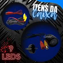 Câmera Ré Automotiva 9 Leds  Infravermelho Visão Noturna com linhas guias - Preto - Visão 8