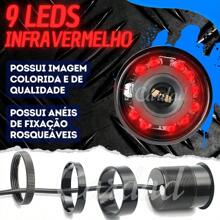 Câmera Ré Automotiva 9 Leds  Infravermelho Visão Noturna com linhas guias - Preto - Visão 3