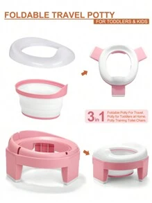 1入兒童便攜式3合1馬桶訓練座,可折疊戶外旅行,多功能馬桶椅