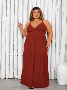 Plus Size Dresses - Café integral - Ver 1