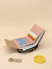 时尚双折多卡槽链条钱包适合存放信用卡和现金生日 - 黑色 - 查看 5