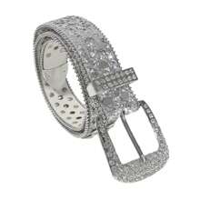 Y2K Style Rhinestone Studded Shiny Belt, Suitable For Party, Casual, Street, Holiday And Everyday Use Summer, School Fall, Autumn, Halloween - Silver - View 3