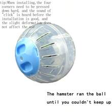 Colorful Cover Running Ball Toy For Small Pets, Transparent Exercise Wheel With Crystal Design - Blue - View 3