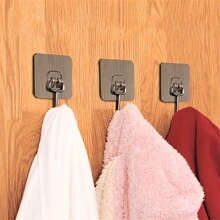 1pc,5pcs/10pcs,Strong Self Adhesive Hooks,No Punch Hooks,Waterproof And Oil-Proof,Bathroom Towel Rack,Kitchen Cookware Organizer,Kitchen Supplies Gadgets