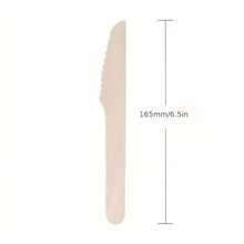 50pcs Fork + 25pcs Knife + 25pcs Spoon Disposable Wooden Cutlery Set, -Friendly Utensils For Wedding Party, BBQ, Home Kitchen,Christmas