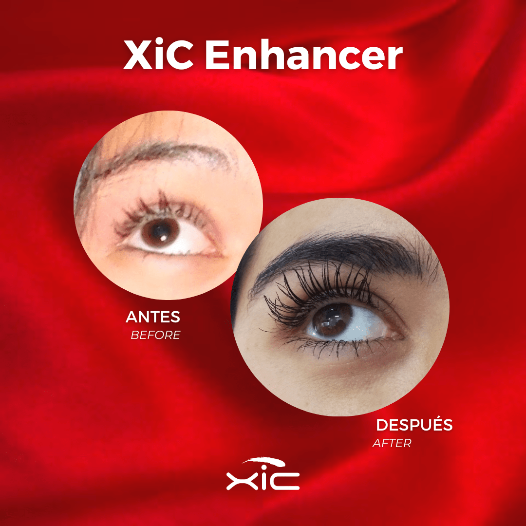 XiC Glam. Suero para el Crecimiento de Pestañas y Cejas , Pestañas más Fuertes, Tupidas y Voluminosas. Tratamiento XiC Enhancer, hasta para 8 meses, 5.5ml. - Rojo - Añade 5