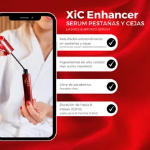 XiC Glam. Suero para el Crecimiento de Pestañas y Cejas , Pestañas más Fuertes, Tupidas y Voluminosas. Tratamiento XiC Enhancer, hasta para 8 meses, 5.5ml. - Rojo - Ver 4