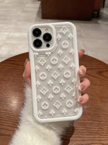 1个时尚印花彩色花卉图案透明气垫防摔TPU材质手机壳，兼容 16/16pro/16plus/16promax/7/7plus/8/8plus/X/Xs/Xr/Xsmax/11/11pro/11promax/12/12pro/12promax/13/13pro/13promax/14/14pro/14plus/14promax/15/15pro/15plus/15promax - 白色 - 查看 2