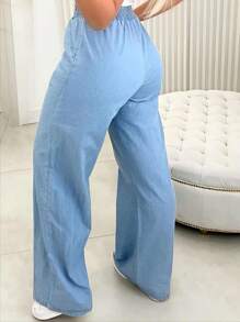 Women Jeans - 淺色水洗藍 - 查看 2