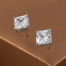 1 Miếng Sang trọng Hình học Hình vuông Hoa tai Đối với phụ nữ Lễ cưới Lễ đính hôn Đồ trang sức - Bạc - Xem 6