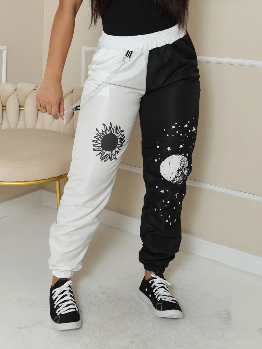 Women Pants - 黑與白 - 查看 1