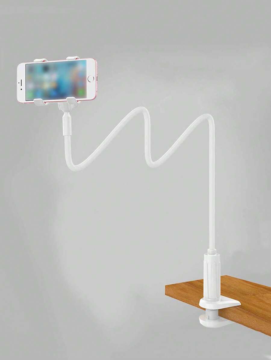 1pc White Slouchy Phone Desktop Holder, Multifunctional Holder For Students And Universal For Desktop, For Watching Tv And Live Broadcasting On Mobile Phones - White - View 1