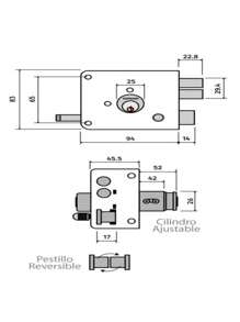CERRADURA DE SOBREPONER INSTAFACIL DERECHA NEGRA - Negro - Ver 3