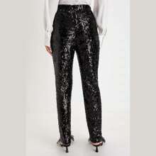 Lulus Pantalones de Mujer - brillo negro lentejuelas - Ver 3