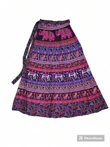 Falda  envolvente larga - Morado - Ver 1