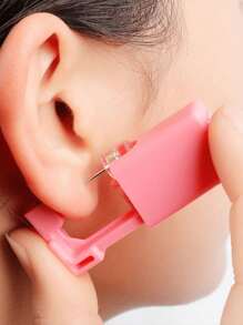 2Pcs Ear Piercing Gun Disposable Safe Painless Sterile Piercer Tool Machine Kit Cartilage Tragus Helix Piercing Gun Stud Body Jewelry - Pink - View 2