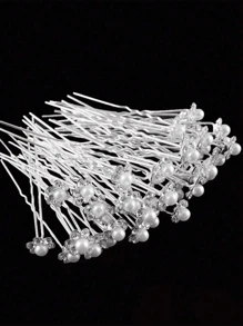 20 piezas Pasadores de pelo con flores de perlas falsas, cristales de rhinestone transparentes y brillantes para bodas y novias, accesorios de peinado elegantes para damas de honor, horquillas, peinetas y peines laterales para el cabello, útiles escolares