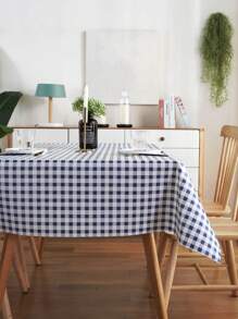 1 Miếng PVC Hỗn hợp Vải không dệt Kiểm tra Khăn trải bàn - Xanh và trắng - Xem 5