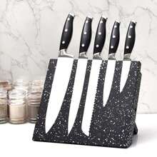Magnetic Knife Holder Knife Block Rack Kitchen Organisation Cutlery Set Storage - Black - View 6