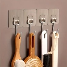 1pc,5pcs/10pcs,Strong Self Adhesive Hooks,No Punch Hooks,Waterproof And Oil-Proof,Bathroom Towel Rack,Kitchen Cookware Organizer,Kitchen Supplies Gadgets