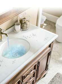 100cm White Silicone Kitchen & Bathroom Countertop Water Barrier, Trimmable (Keep Adhesive Surface Clean And Dry Before Applying) - White - View 3