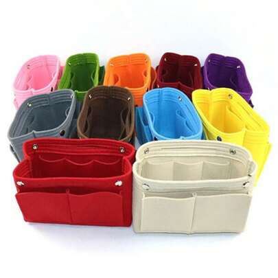 Small Felt Tote Bag Bag-In-Bag Wallet Insert Cosmetic & Diaper Storage Liner Travel Accessories