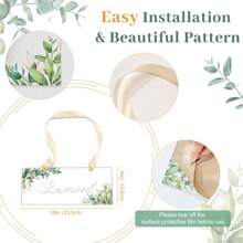 6 Packs Reserved Signs For Wedding Chairs, Acrylic Reserved Seating Signs Hanging With Ribbon Greenery Reserved Table Signs For Wedding Important Events Pews Restaurant Celebrations - Greenery - View 3