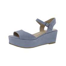 EILEEN FISHER Womens Open Toe Ankle Strap Wedge Sandals - Blue - View 1