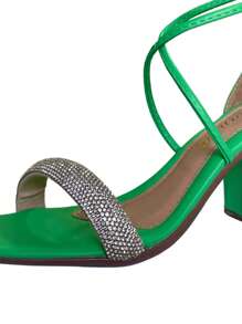 Women Heeled Sandals - màu xanh lá - Xem 2