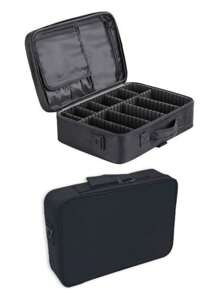 Maletín para Maquillaje Cosmetiquera Con Divisor Ajustable para Viaje - Negro - Ver 1