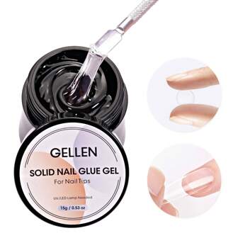 Gellen 15g Solid Nail Glue Gel For False Nail Tips 3D Sculpture Gel, Rhinestone Glue Gel, Metallic Gel Nail Glue Gel For Salon Art DIY At Home, Need UV Light Cured