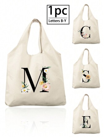 1 szt. Z Biały Płótna Kwiatowy Litera Nadrukowany Torby na ramię , Spersonalizowany Ślub Torba prezentowa Dla Druhny , Torebki do Makijażu , Schowek Podróżny , Jednolity kolor Kosmetyki Portfel , Duża pojemność Podróż Torebki do Makijażu : Doskonały Dla Na wolnym powietrzu Odpowiedni Dla Wesela  , Urodziny , , I Wakacje , Jest A Świetnie Prezent Dla Rodzina I Jest A Duży Torba , Odpowiedni Dla Studenci , Do Szkoła , I Jest A Przenośny Wypoczynek Przechowywanie Torebka  , A Wielofunkcyjne Torba na zakupy , Z A Nowy wzór I Duży Jest Jakiś Idealny Zakupy Jest Odpowiedni Dla Mężczyzn i Kobiet , Pary , Codzienne użytkowanie , Daty , Urodziny , Wakacje , Do Szkoła , Lato Wakacje , , , Podróż , Dojeżdżanie do pracy , Biznes , I Studenci , Pikniki , Kemping , , Codzienny