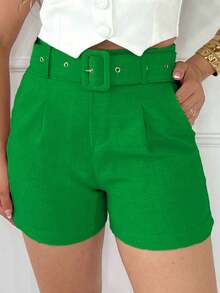 Women Shorts - 綠色 - 查看 5