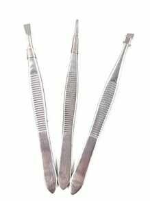 kit 3 Pinça Profissional Em Aço Inoxidável Para Sobrancelha  Remoção De Pelos  Sobrancelha - Dourado - Visão 5