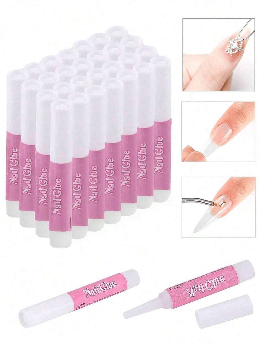 10pcs/Pack 2g Salon Nail Glue, Professional Nail Tip Adhesive For Rhinestone - Multicolor - View 1