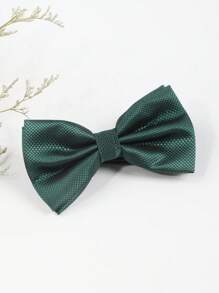 1 件女用休閒純色灰色小格子學院風格領結適合學校日常搭配